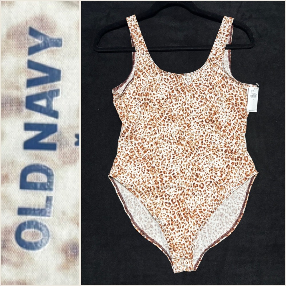 Old‎ Navy Medium One Piece Bodysuit Leopard Print Scoop Neck Tank Style